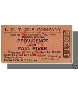 ICT BUS COMPANY TICKET,Providence, RI to Fall River, MA - €2,58 EUR