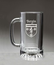 Bergin Irish Coat of Arms Glass Beer Mug (Sand Etched) - £22.52 GBP