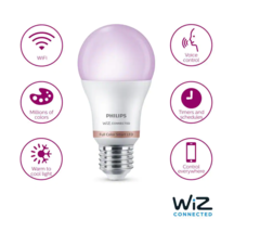 60-Watt Equivalent A19 LED Smart Wi-Fi Color Changing Smart Light Bulb powered b image 3