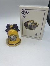 Danbury Mint 2004 Lsu Tigers Ceramic Bell Football Ornament W/ Tag - $29.70