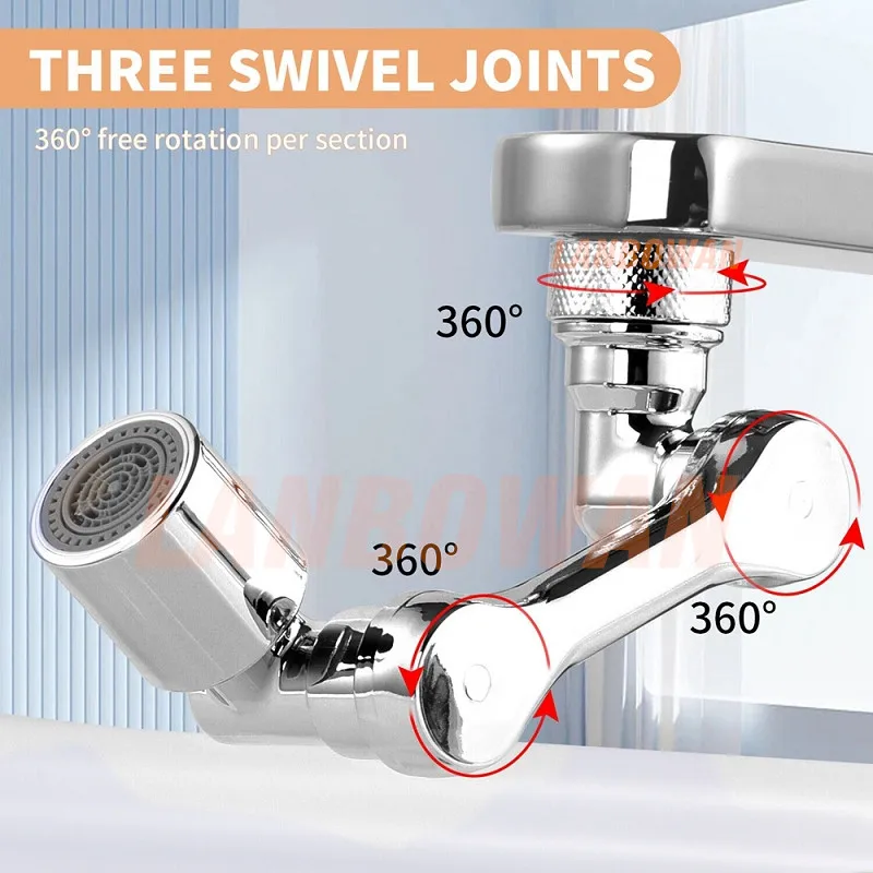 Play 1080° Swivel Sink Faucet Aerator Big Angle Spray Plastic Splash Filter Kitc - £23.60 GBP