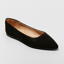 A New Day Women&#39;s Corinna Ballet Flats 8 WIDE Pointed Toe Black Memory F... - $22.99