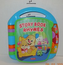 Fisher PrIce Story Book Rhymes Musical Book Lights and 6 Songs Blue - $14.57