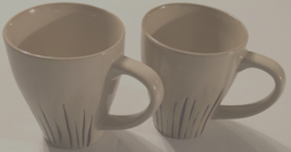 Set of 2 PIER 1 Santuary Starburst Cream Brown Stoneware Vintage Coffee Mug Cups - £16.54 GBP