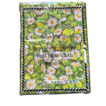 Flower Power Daisy Print Vinyl Tablecloth 52 x 70 New In Package - £10.11 GBP