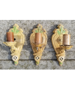 antique cast iron wall sconces x3 lot fixtures bathroom candle outlet &quot;6... - $189.99