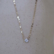14ct Solid Gold Zirconia Jewel Distinction Necklace Delicate, Dainty, 14K Au585 - £135.04 GBP