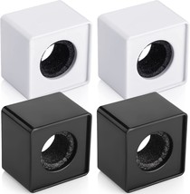 Facmogu 4Pcs Black And White Microphone Flag Station, Sq\. Cube Shaped Interview - £30.71 GBP