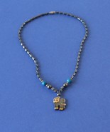 Jewelry-SKU#x156/Vintage Hematite Necklace with Elephant Pendant - €20,67 EUR
