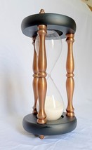 Vintage Hourglass Brass &amp; Wood Nautical Decorative Sand Timer For Showpi... - £69.81 GBP
