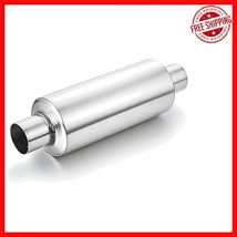 Polished Stainless Steel Muffler for Enhanced Exhaust Flow - 3.77&quot; Long - $1,079.70 MXN