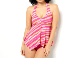Kim Gravel Swimsuits For All Hanky Halter Top &amp; Brief- Tequila Sunrise, Reg 12 - £23.38 GBP