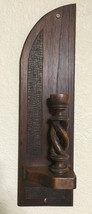 Interior wall all wood candle holder Brown Vintage - £23.68 GBP