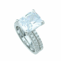 7 Carat Bridal 2 pcs Wedding Ring Set Cushion Cut Solid Sterling Silver Size 5-9 - £58.87 GBP