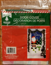 Christmas House 30" x 60" Holiday Door Cover - Santa with Snowman