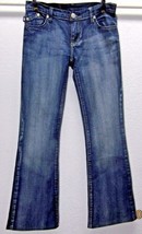 ROCK &amp; REPUBLIC ROTH Women&#39;s Stretch Blue Jeans Sz 26 Flare Rhinestones ... - $48.54