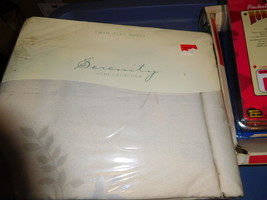 New Nwt Twin Flat Sheet Serenity Home Collection Symphony Tan Usa Made - $11.00