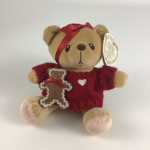 Cherished Teddies Cookie Teddy Bear Plush Christmas Sweater Enesco Vintage 1999 - £11.62 GBP