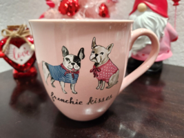 Valentines FRENCHIE KISSES French Bulldog Pink Coffee Mug - $21.99
