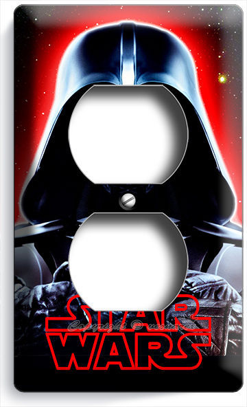 DARTH VADER RED GLOW HALMET STAR WARS DARK FORCE DUPLEX OUTLET COVER ROOM DECOR