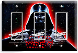 Darth Vader Red Glow Halmet Star Wars Dark Force Triple Gfci Light Switch Decor - $19.99