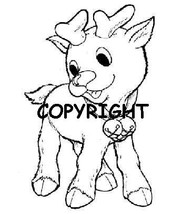 Cijs Baby Reindeer New Mounted Rubber Stamp - £5.14 GBP