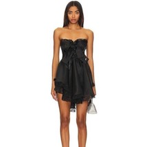 Selkie &#39;The Cake Shop&#39; Black Bow Dress Medium Goth Bow Corset Mini Bow Lace - £208.85 GBP