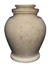 Large/Adult 220 Cubic Inch  Serenity Cameo Marble Cremation Urn for Ashes - £195.90 GBP