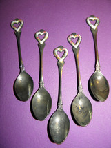 Five Vintage Stainless Steel Enameled Art Nouveau Style Demitasse Spoons - £62.77 GBP