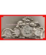 Photo Frame Pewter Dog Collage Frame for 4 pic Stand Up - $12.82