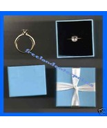 Ring Goldtone Sparkling CZ Solitaire in Giftbox -Sz-Med - $33.88 CAD