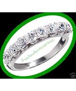 Ring Silvertone CZ Band Sz 8 NEW 1ct weight Equivalent - $33.88 CAD