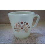 Vintage Summer Impression Ginger Brown Flower Pyrex Mug - £2.38 GBP