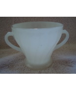 Vintage Anchor Hocking Swirl Look Gold Trim Milk Glass Sugar Bowl - £3.11 GBP