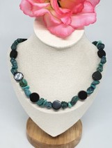 Artisan  Blue Turquoise &amp; Gray Agate Beaded Choker Necklace - $18.95