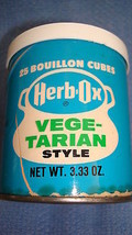 Collectible Herb-Ox Vegetable Bouillon Cubes 25 Ct per 3.33-Oz Container EMPTY - £10.24 GBP