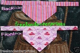 Dog Reversible Neckerchief Sleeve Pink Hats and Stripe NEW - $11.19