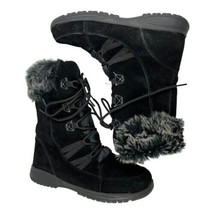 Western Chief Womens Boots Ellie Size 9 Black Suede Waterproof Faux Fur 890355 - £11.74 GBP