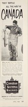1952 Print Ad Canadian National Railways Fly Fisherman with Huge Fish - $13.93