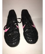 NIKE Size 5.5 Girls YOUTH SOCCER CLEATS-Black/ Pink-#442126-060-CLEANED - $355.25 MXN