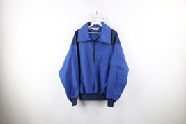 Vtg 90s LL Bean Mens Size XL Faded Half Zip Pullover Windbreaker Jacket Blue USA - £46.35 GBP