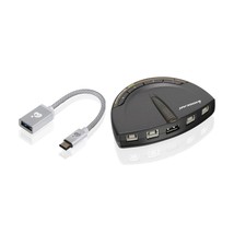 IOGEAR 4 Port USB 2.0 Switch - Auto Printer Switch - USB-A to USB-C Adapter Kit  - £79.92 GBP