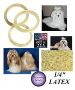 500 pc Dog Grooming Hair Band 1/4&quot;Rosin Coated Rubber Latex Top Knot Rib... - $18.99