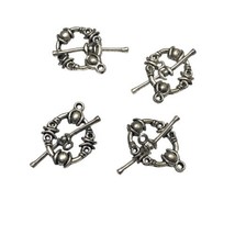 Round Toggle Clasp T-Bar Closure Connectors Bundle of 4 - £4.75 GBP