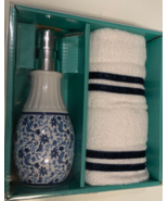 Azalea &amp; Co Bathroom 3 PC Set- White Floral Blue - $29.69