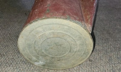 #10 Antique Metal Watering Can Garden Flowers Copper Brass Tip Distressed Red Item image 9