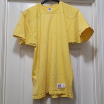 Vintage Russell Athletic Blank Yellow Made In USA Shirt - Rare Cut Mens ... - £18.80 GBP