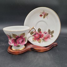 Royal Windsor Tea Cup And Saucer Red Pink Roses Fine Bone China Made In ... - £7.78 GBP