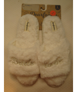 New Dearfoams Memory Foams House Slide Slippers Fluffy White Bride To Be... - $527.53 MXN