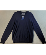 Club Room Sweater Men Size Small Navy Knit Merino Wool Long Raglan Sleev... - £17.39 GBP